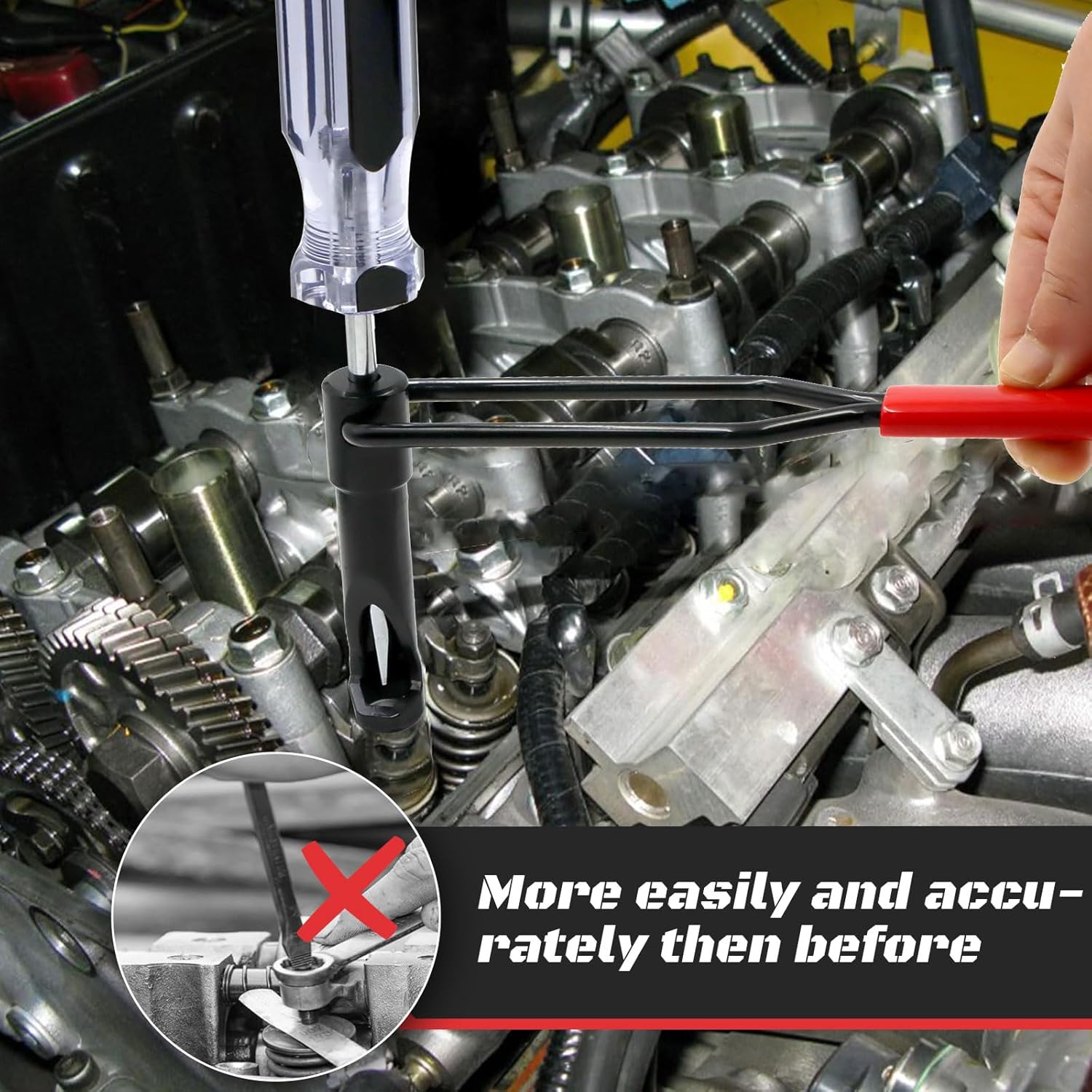 Handook Jam Nut Valve Adjustment Tool，with Feeler Gauges，Valve lash Adjustment Tool – for Honda, for Toyota, for Nissan, and Other Japanese Engines (10mm Model)