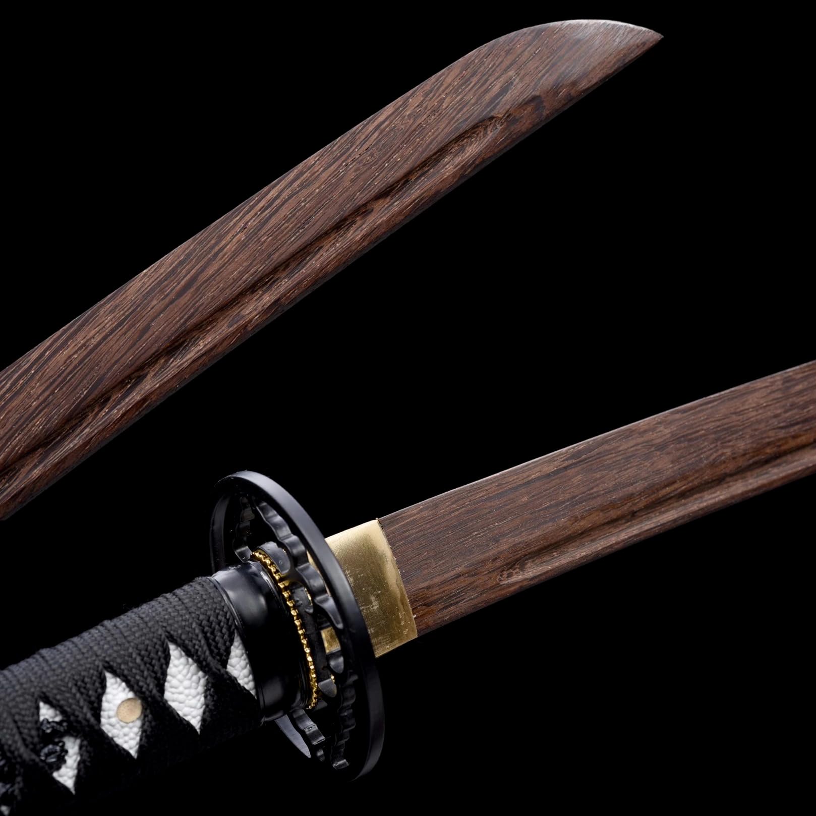Espada samurái de Madera con Vaina, Hoja de Palisandro Natural, Katana Hecha a Mano para Kendo, Cosplay, Regalo