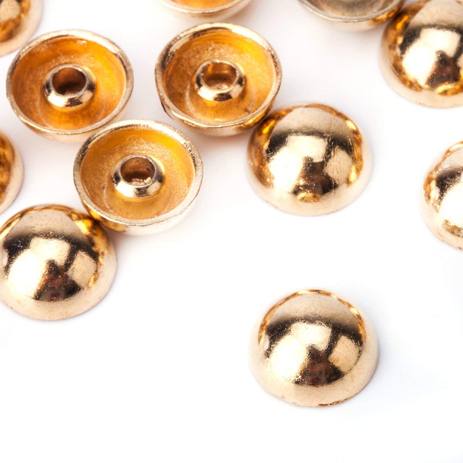 Lot De 100 Rivets Ronds En Dôme Dorés - Broches Pour Vêtements, Colliers Chien Et Bricolage