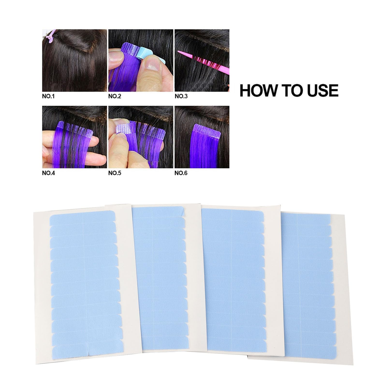 60Pcs/Set Tape Hair Extensions Replacement, Adhesive Human Hair Tape, Double Sided Hair Tape Tab for Tape in Hair Extension