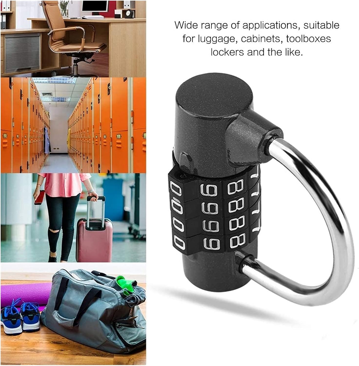 luggage locks,padlock, Door Password Lock,4 Dial Digit Code Combination PadSecurity Password for Gym, School, Employee Locker Travel Suitcase Combination Padlocks