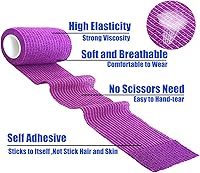 Vista 32 de Baisunt Paquete de 6 vendajes cohesivos de 1 pulgada, cinta autoadhesiva autoadhesiva autoadhesiva transpirable para muñeca, tobillo, deportes