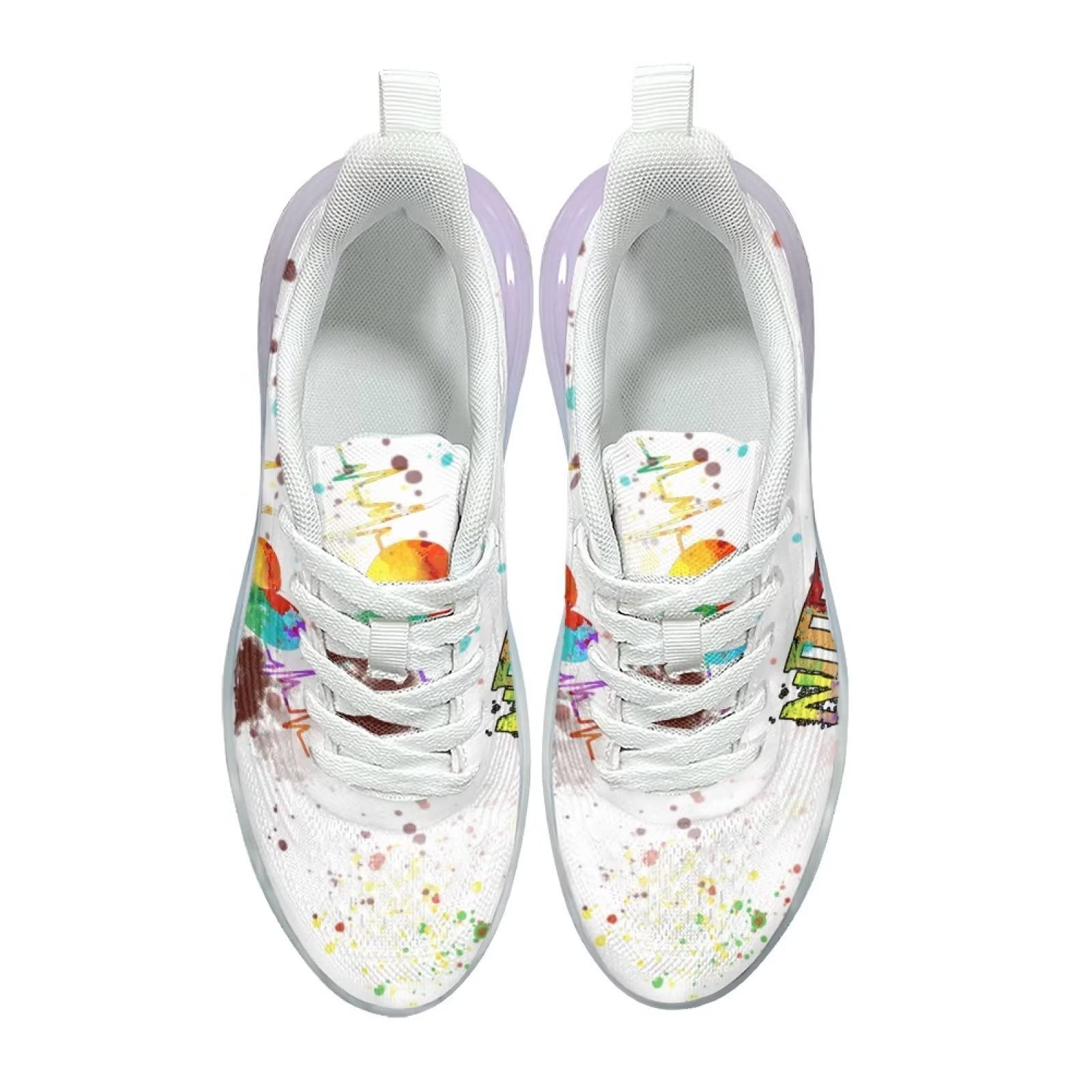 Damskie buty do biegania Lekkie buty do chodzenia Siłownia Fitness Trampki, Biały pielęgniarka, 39 EU