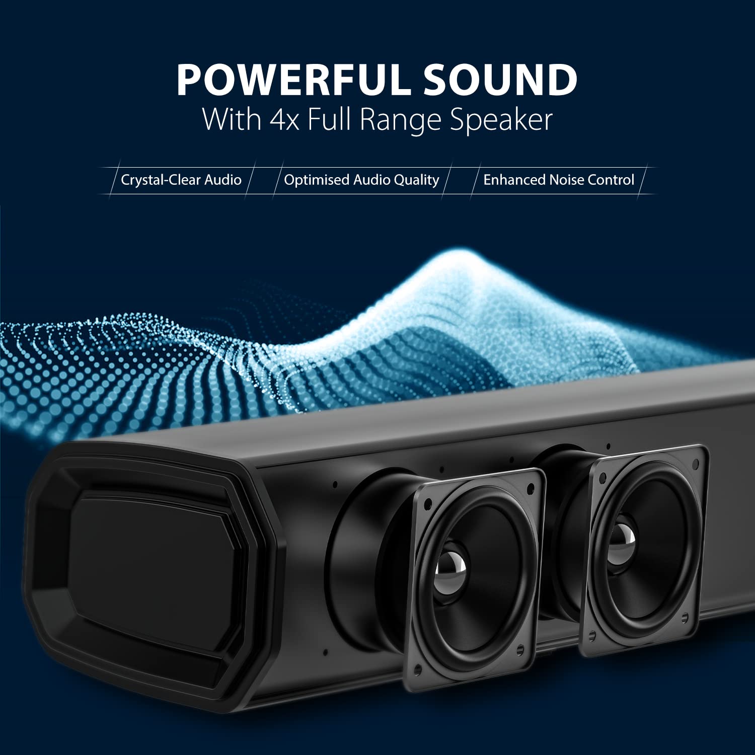 Close-up of Blaupunkt SBW250 Soundbar speakers