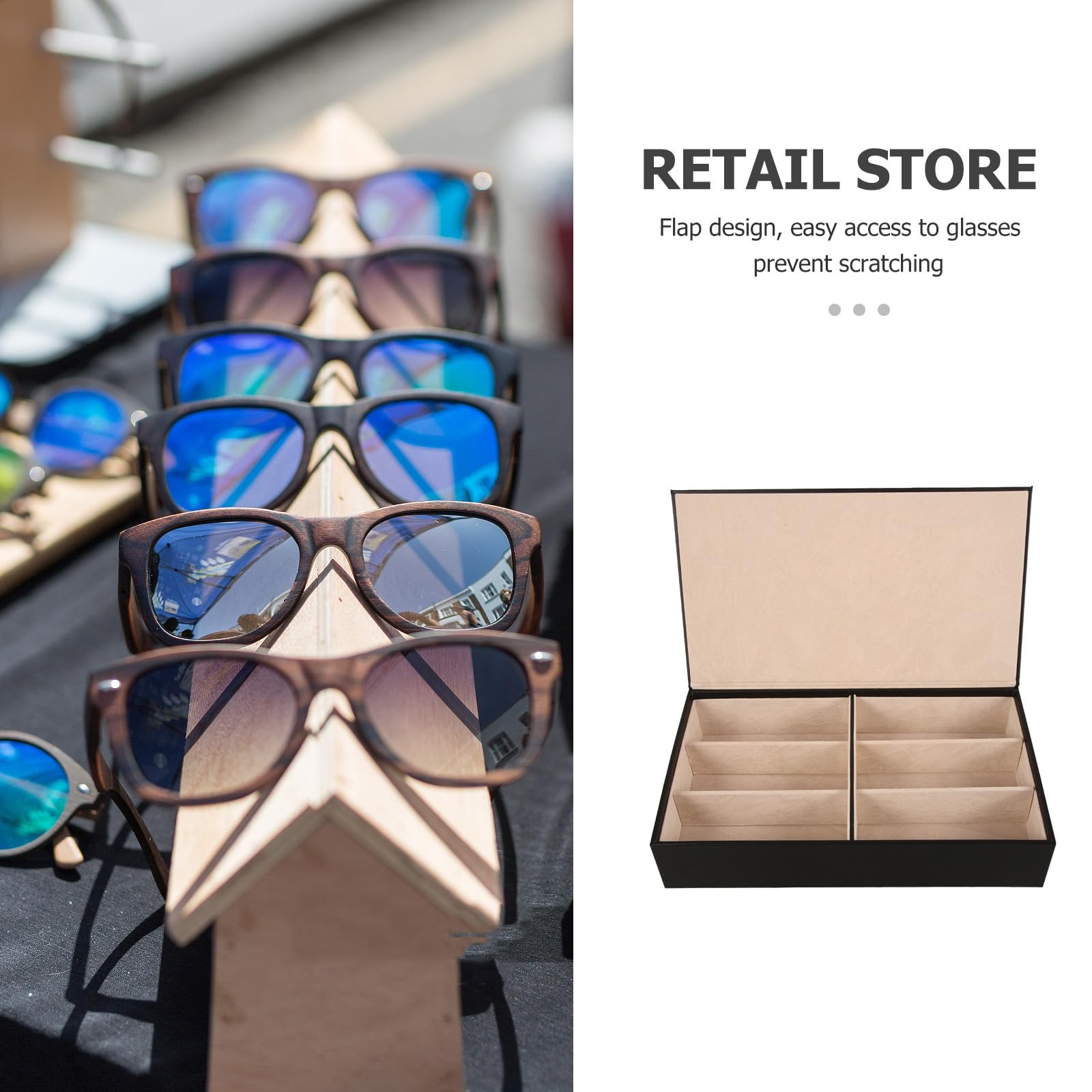 Sonnenbrillenhalter Stilvoller Brillen Organizer mit Mehrfachfächern aus Pu Leder und Metall Leicht Tragbar mit Modernem Design für Zuhause und Gewerbe