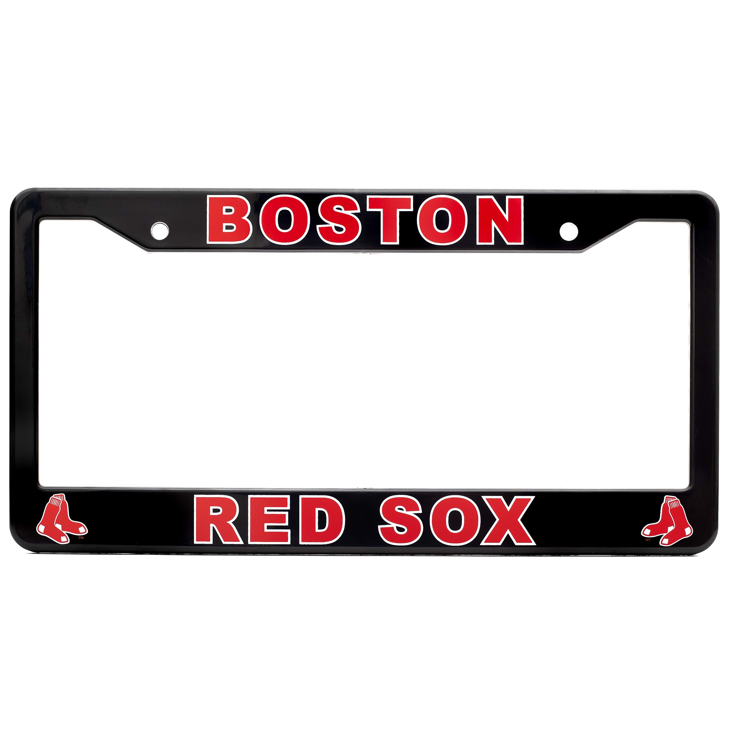 EliteAuto3K License Plate Frame Cover for Boston Red Sox Fans – Black – 12.25” x 6.25” - Ideal Gift for Sports Fans & Supporters – Slim Design