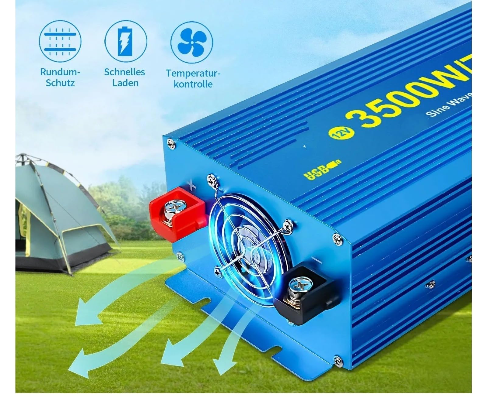 Converter Invertitore 2500W/5000W 3500W/7000W Inverter Onda Sinusoidale Per Pura DC 12V/24V AC 220V 230V Convertitore Tensione Adattatore Ricarica Presa UE(12V 2000W)