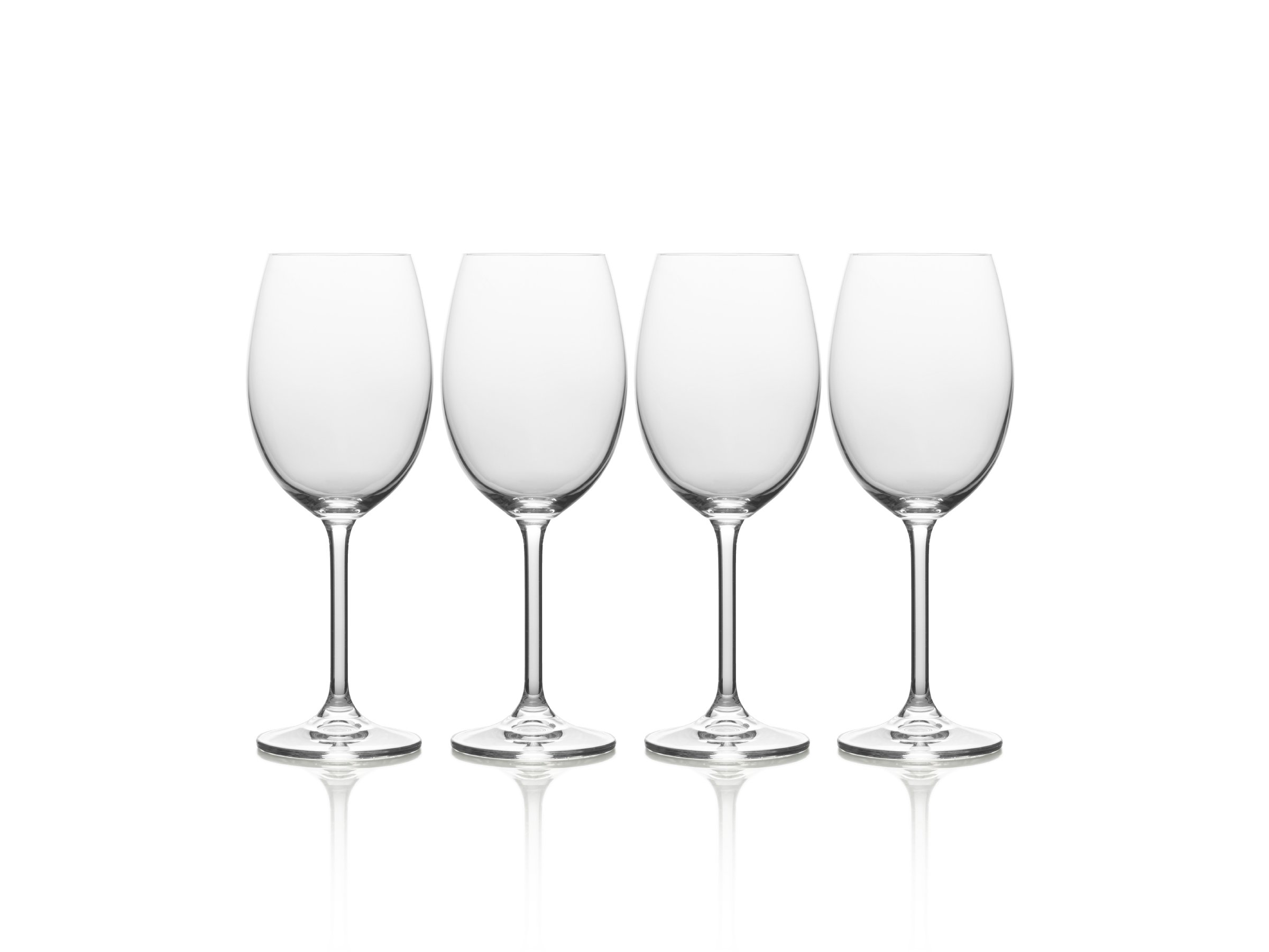 MikasaJulie Luxury Lead-Free Crystal White Wine Glasses, 470 ml, Clear, Set of 4