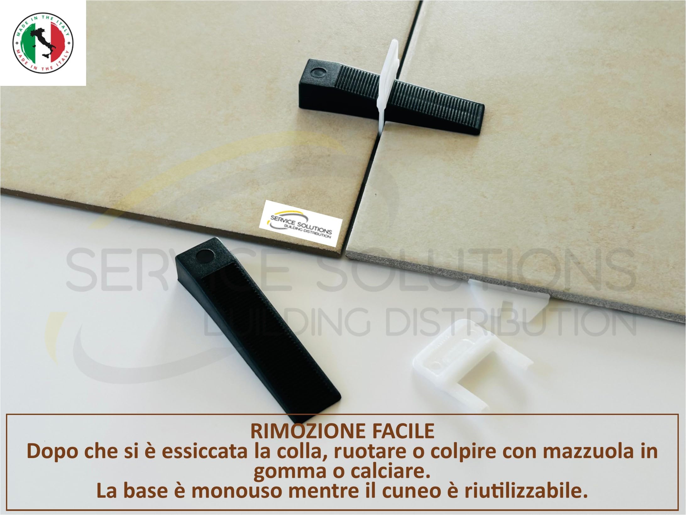 SERVICEWEBSHOP | 600 Pezzi, 500 Distanziatori Livellanti per Piastrelle e 100 Cunei Riutilizzabili, Sistema Livellante per Piastrelle da Parete e Pavimento (0,5 MM 500 PEZZI + 100 CUNEI)