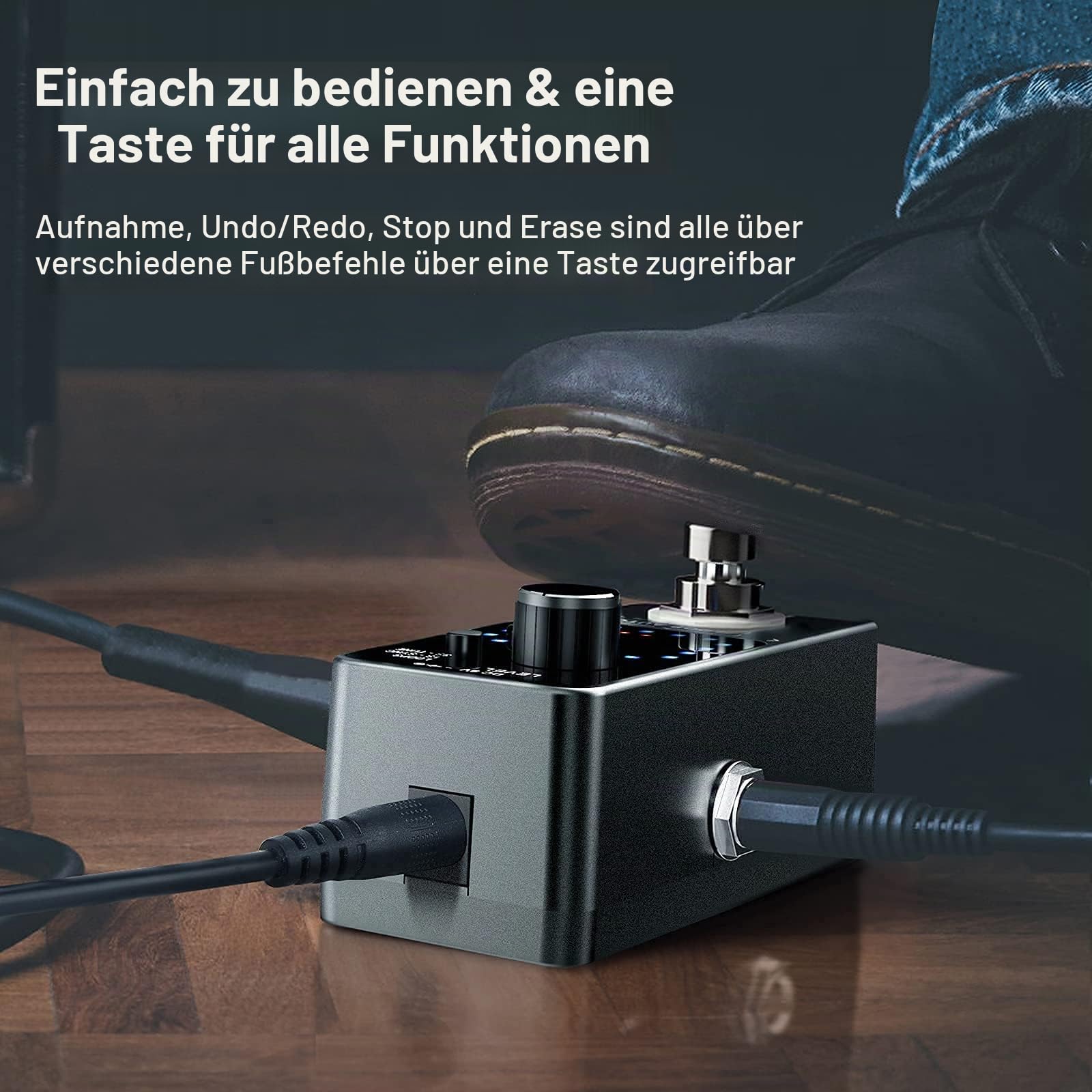 LEKATO Triple Looper Synchron Recording Elektrisches Auto Loop Effektpedal 18 Minuten Aufnahmezeit Unbegrenzte Overdub Guitar Looper Station für Gitarren BassTuner-Funktion