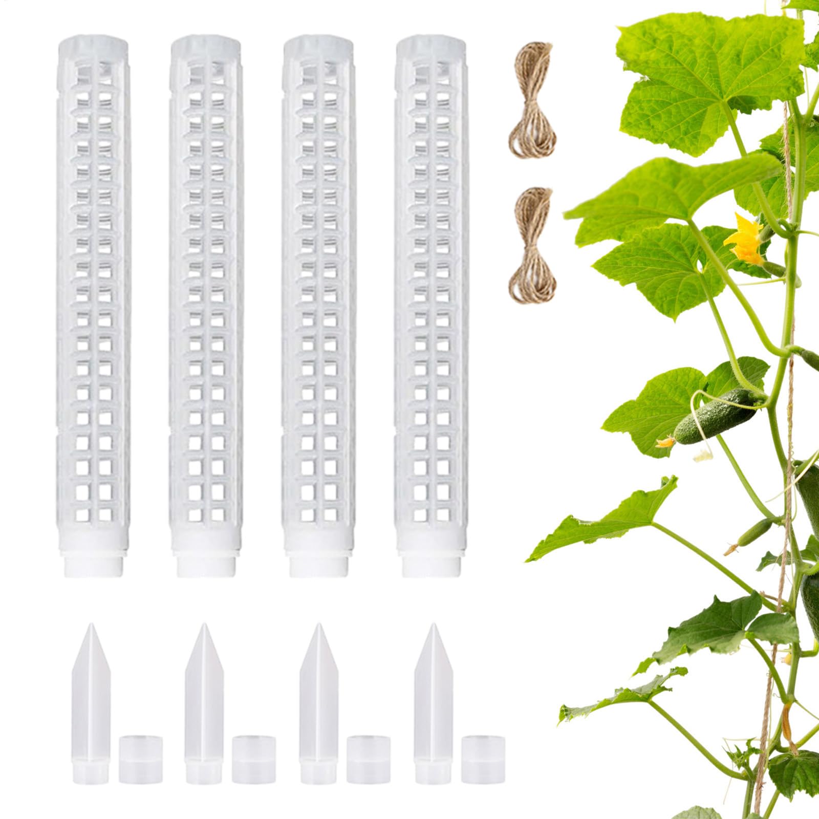 Moosstangen 64 Cm Stapelbare Stange | Mesh-Design Indoor Pflanzenstäbe Für Tomatenranken Und Kletterpflanzen In Garten, , Pflanzkübel