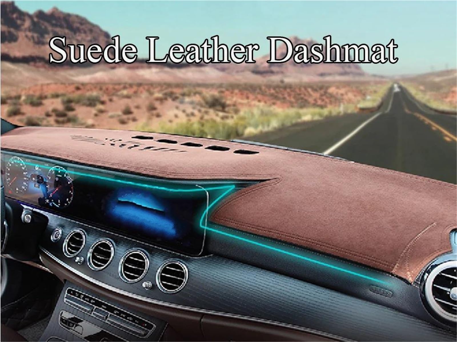 Auto Dash Matte Abdeckung Dashboard Pad Center Konsole Zubehör Für Land Für Cruiser LC300 J300 GR Sport 2022-2025(Black Red LHD,With HUD)
