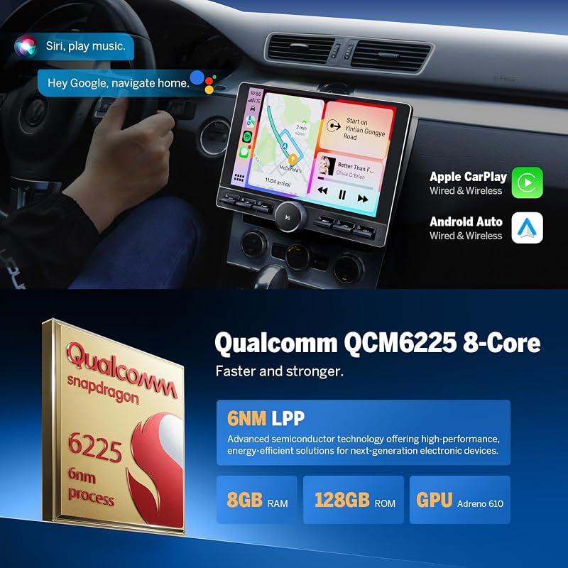 Eonon UX6K-PRO-MAX 10,1" Android 13 Autórádió 8+128GB 4G GPS Navigáció CarPlay Osztott Képernyő Bluetooth WiFi DSP Tolatókamerával Volkswagen