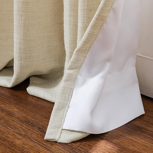 Miniatura 5 de Drapifytex Cortinas plisadas de lino sintético con textura para dormitorio, 84 pulgadas de ancho x 84 pulgadas de largo, cortinas plisadas para sala