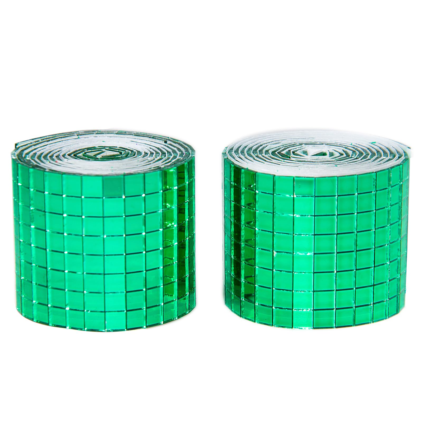 Green Self Adhesive Glass Mosaic Tiles, 5x5mm Square Mirror Tiles, 3200pcs Disco Ball Tiles for DIY Crafts, 2 Rolls Disco Mirror Tiles-image-28