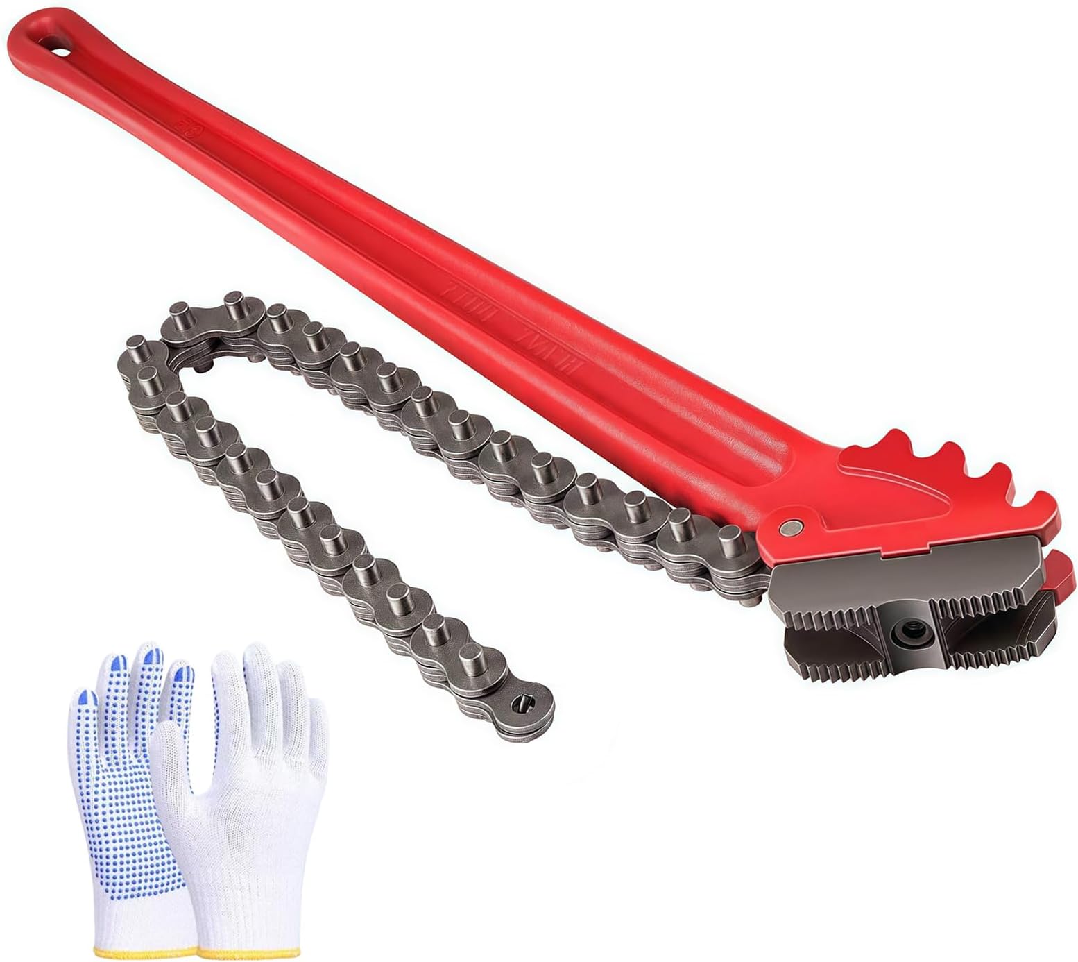 Chain Pipe Wrench 18" for 2" ~ 5" pipe diameter, chain length 19.8". Heavy-duty chain pipeline tool for pipeline installation, oilfield pipeline operations and maintenance