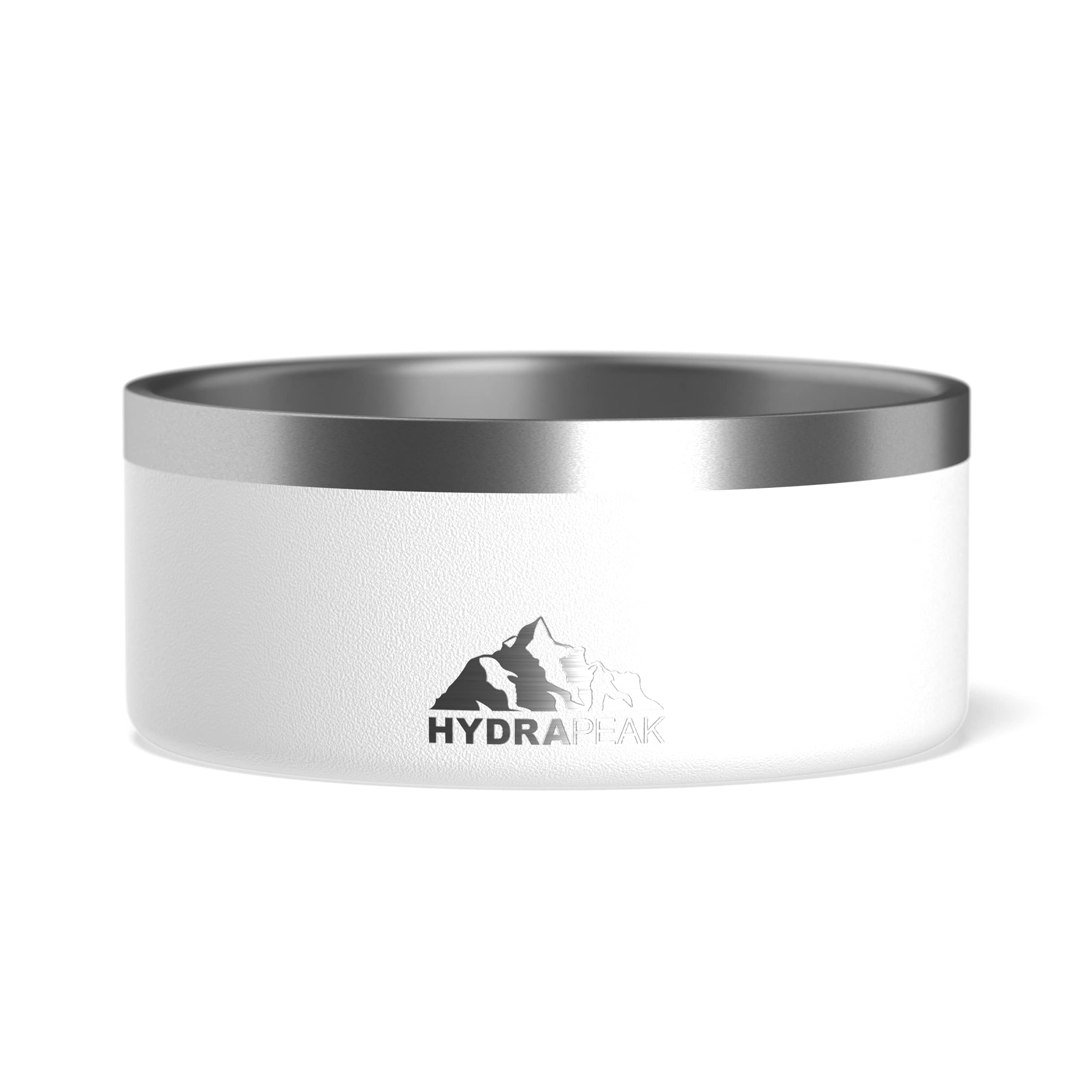 Hydrapeak Dog Bowl; Non Slip Stainless Steel; Water and Food Dish; Large Sized and Small Dogs; 32oz 64oz; Multiple Sizes; 4 Cup | White