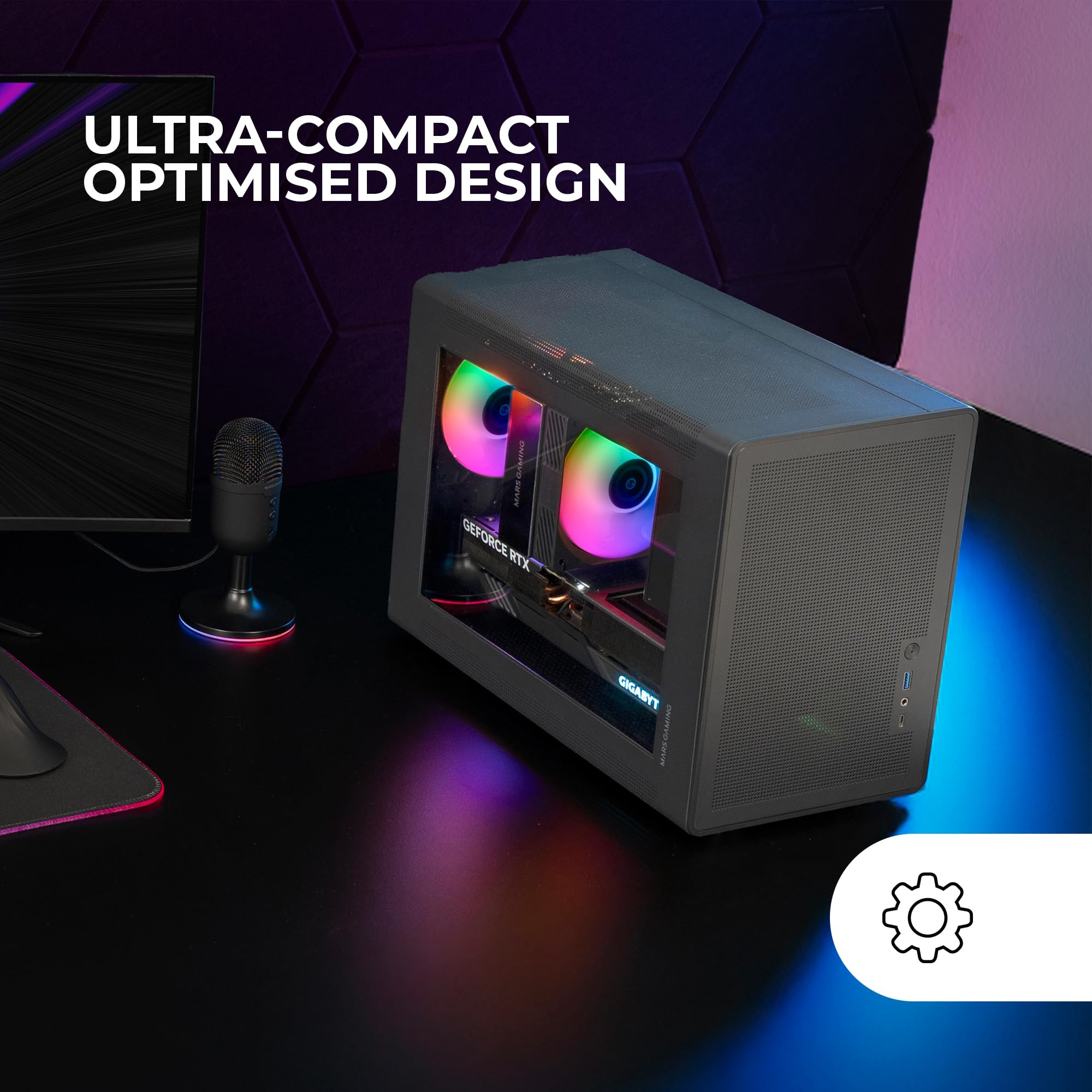 Image secondaire de Boîtier Gaming MicroATX Mars Gaming MC-XPS avec Verre Trempé et Refroidissement Mesh