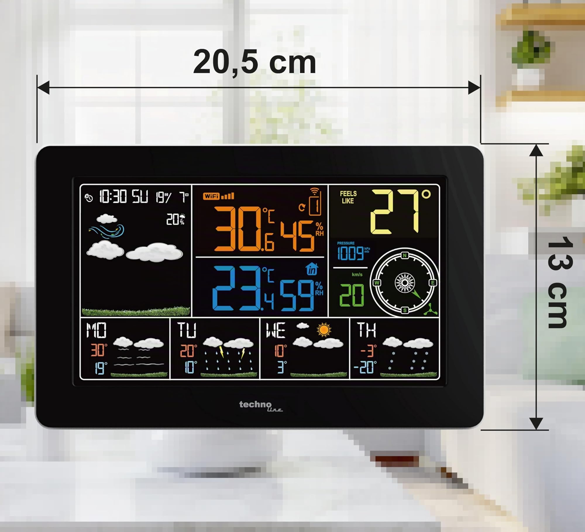 Technoline WD2700 WLAN-Wetterstation mit 4-Tage-Vorhersage bis 3 Sensoren