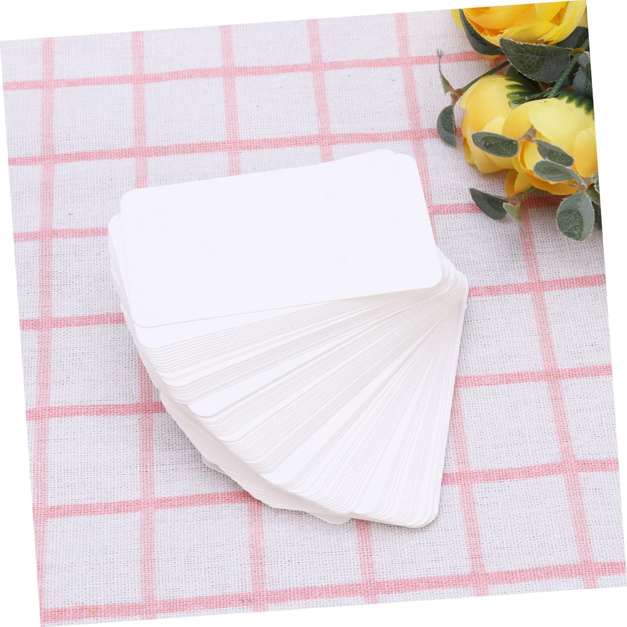 TEHAUX 300pcs Kraft Paper Earring Display Cards Blank Brown White Black Holder for Earrings Ear Necklaces Bracelets for Jewelry Storage and Presentation Stores