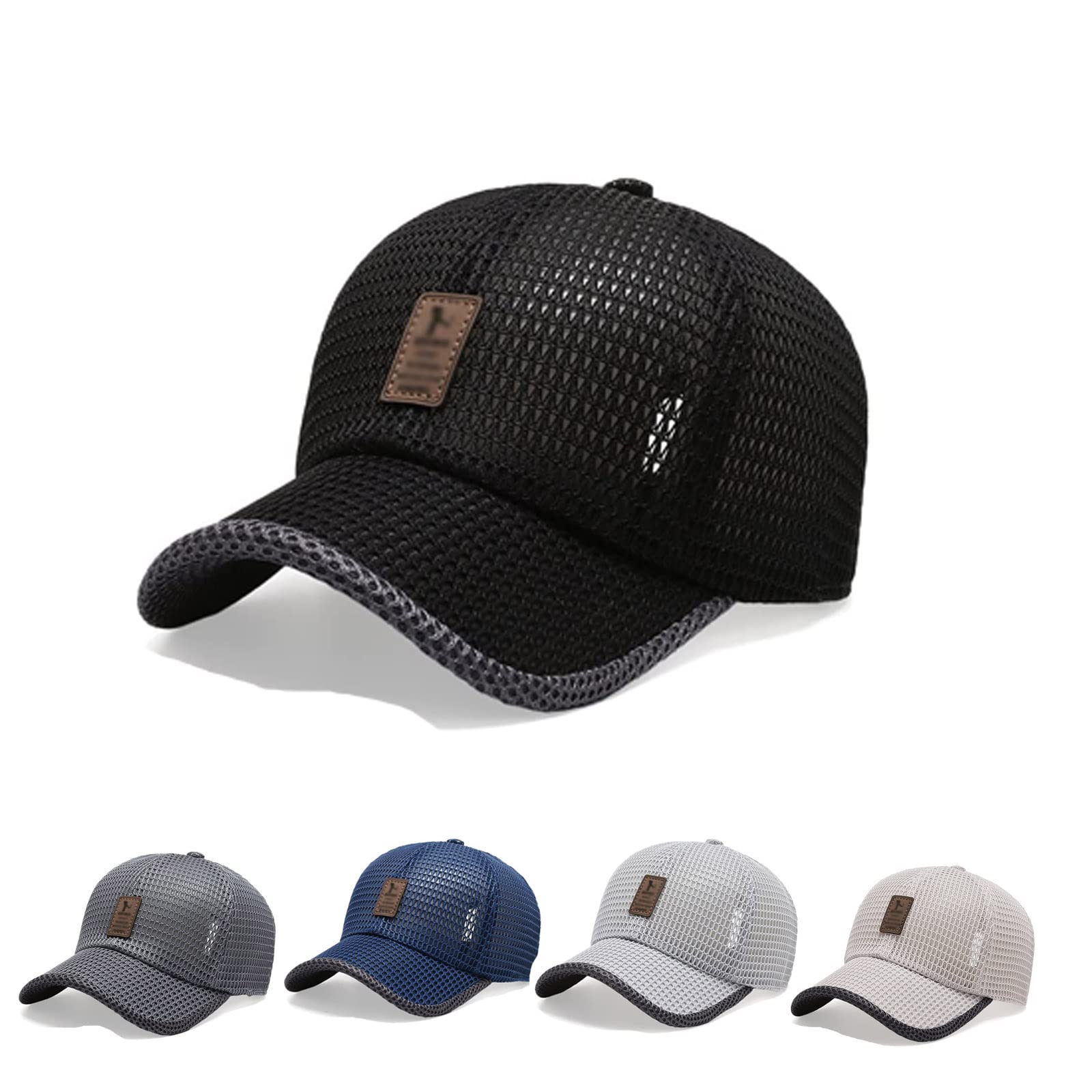 Chagoo Men's Black Summer Outdoor Casual Baseball Cap, Summer Breathable Lightweight Baseball Cap Mesh Baseball Cap Mesh Hat (Black)