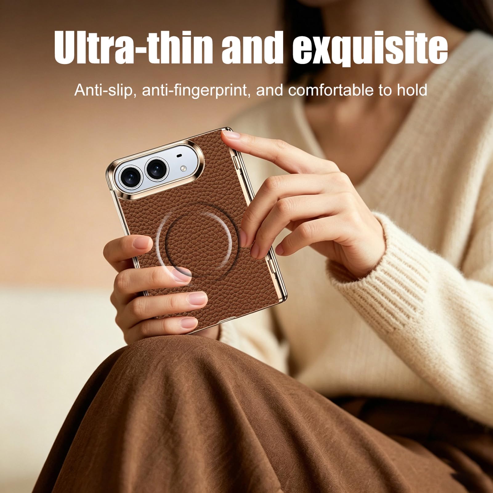 Magnétique Coque Pour iPhone Duo, Luxe Galvanisé Charnière Protection Écran