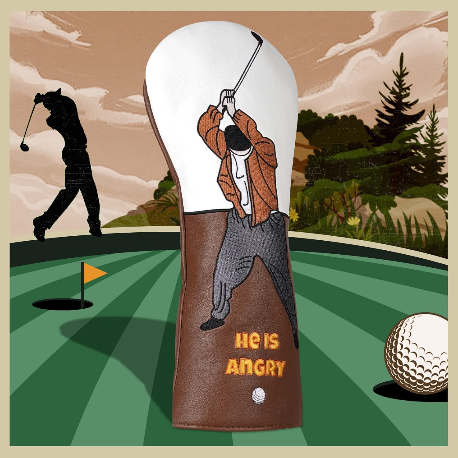 LZFAN Golf Club Covers Funny Golf Head Covers for Woods and Driver Headcover, Golf Club Head