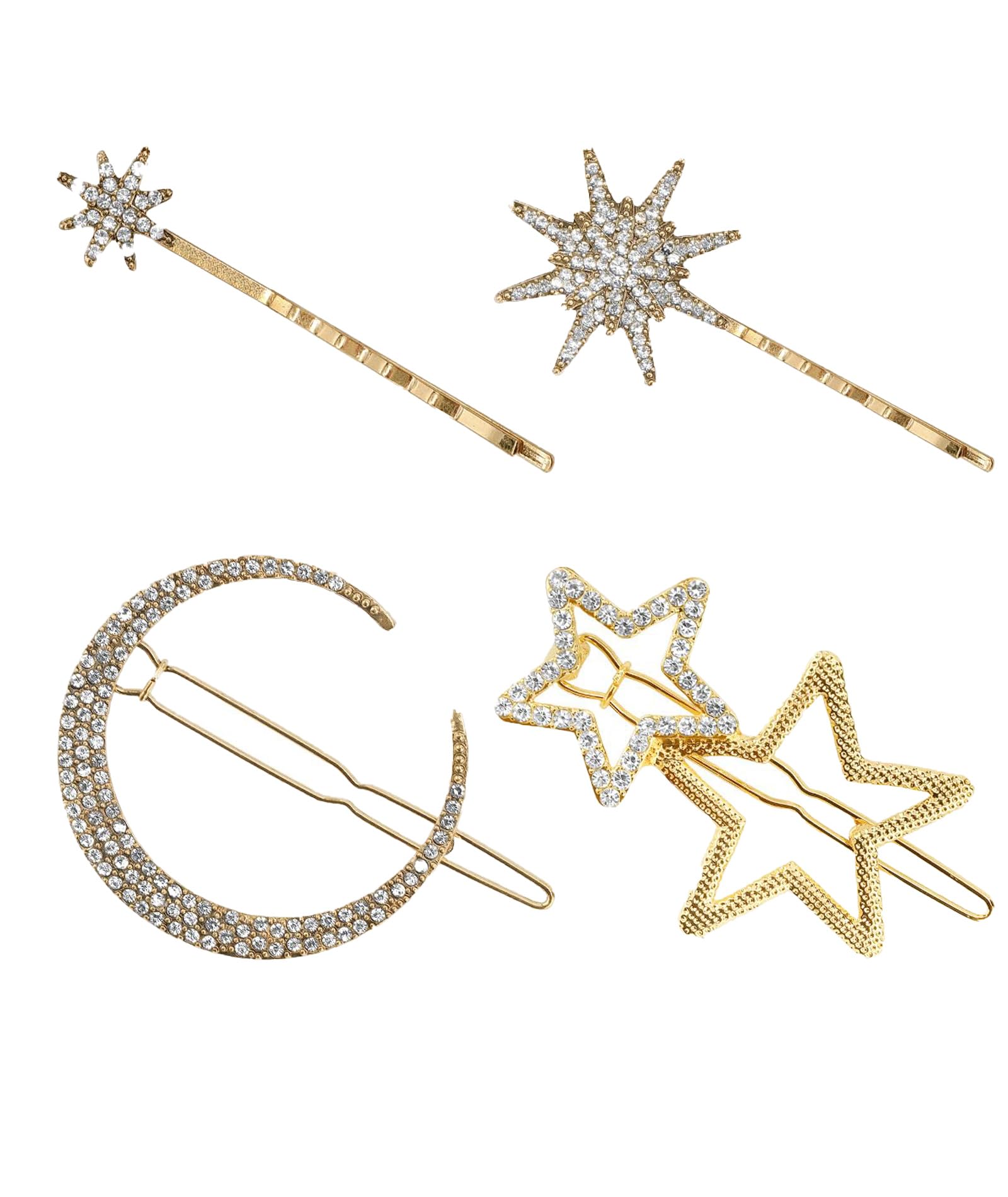 Sun and Moon Gold Hair Clip Set Dichotomy Sun & Moon Hair Clip – Society of Cloth main image 3