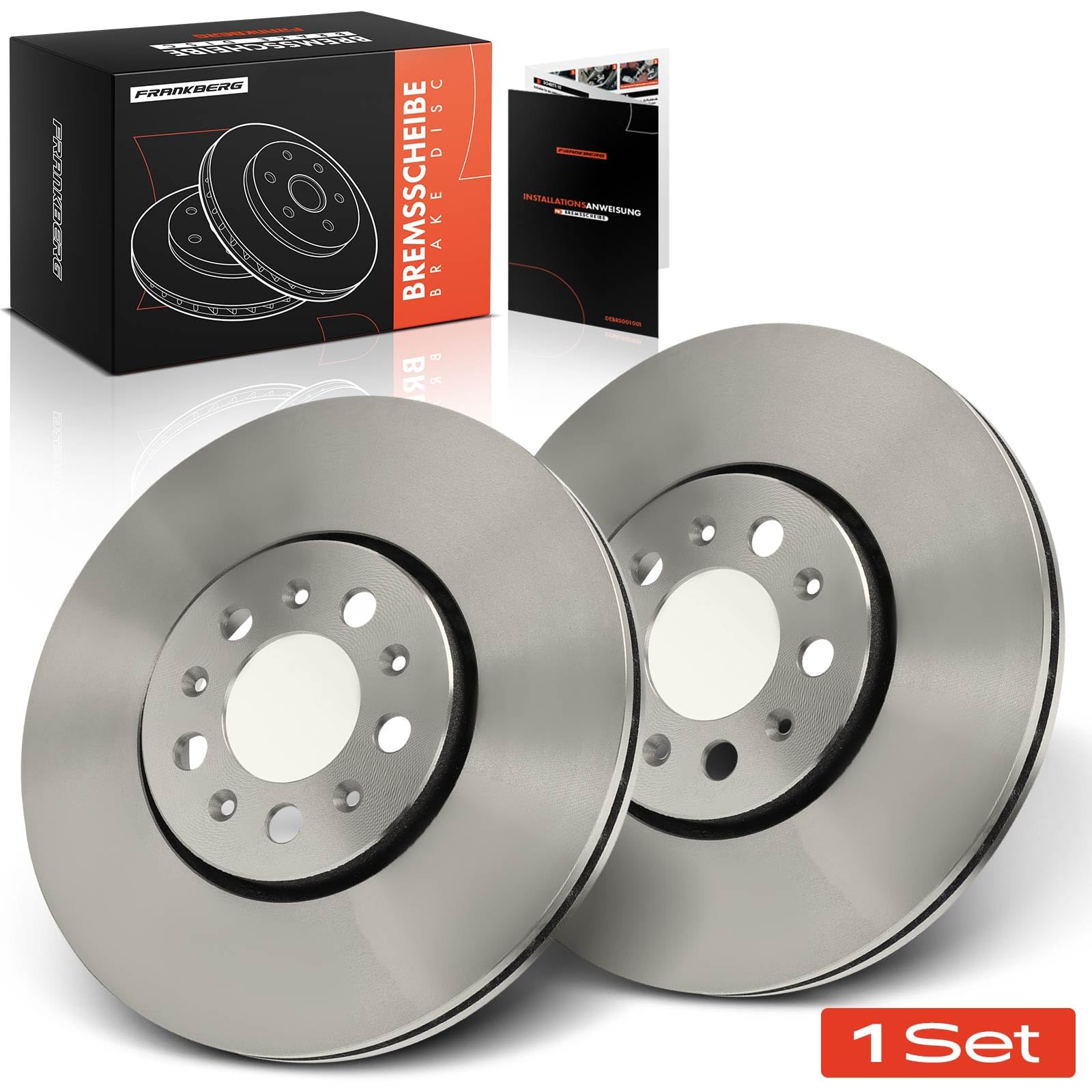 Frankberg Bremsscheibensatz inkl. 2x Bremsscheiben Vorne Belüftet Ø287mm Kompatibel mit Golf IV 1J1 Polo 6C1 6R1 Fabia II 542 Polo 9A 9N Fabia Replace# 6R0615301A,JZW615301D
