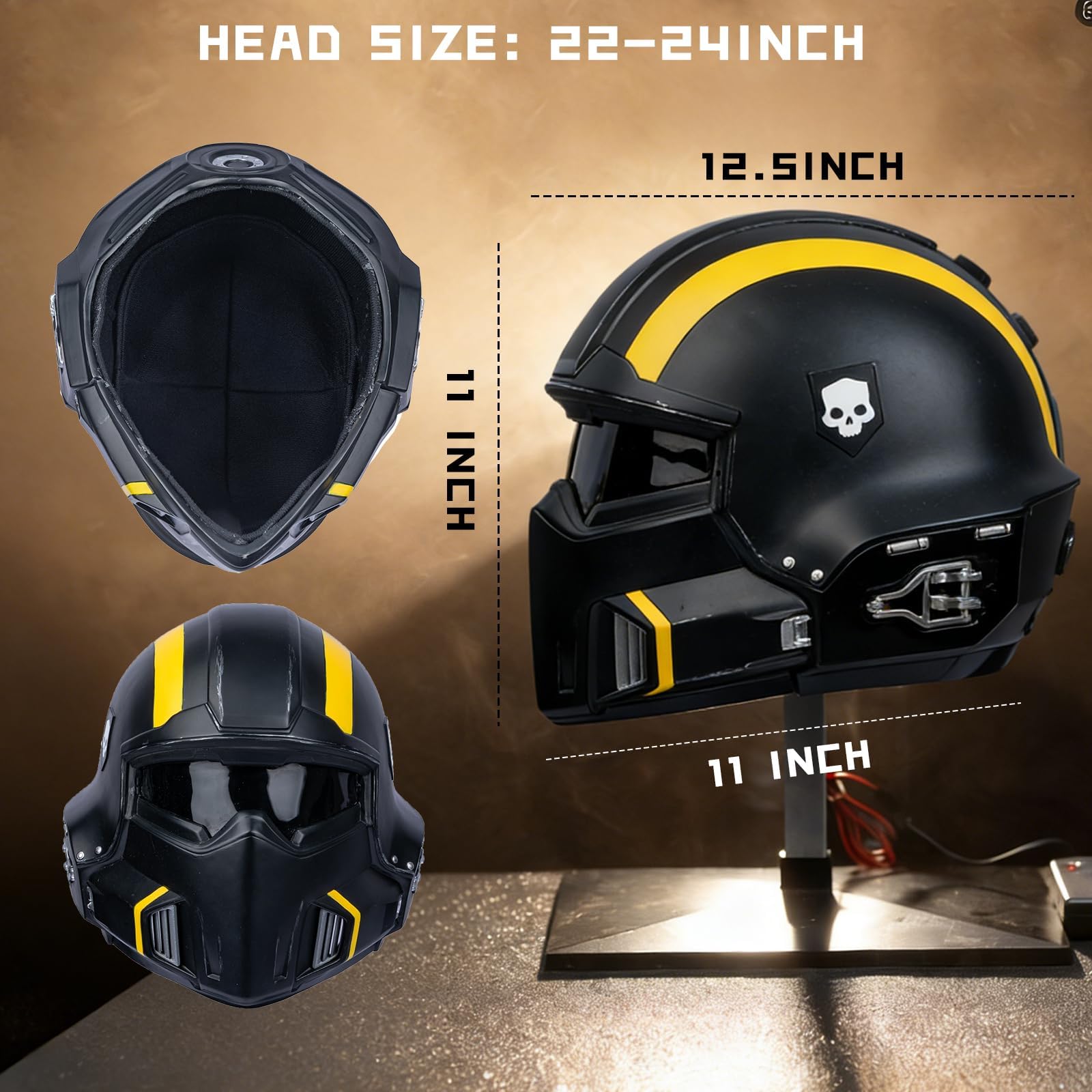 Halloween Helm Cosplay Kostüm Vollkopf Maske für Erwachsene Herren Damen Halloween Prop Zubehör Merchandise
