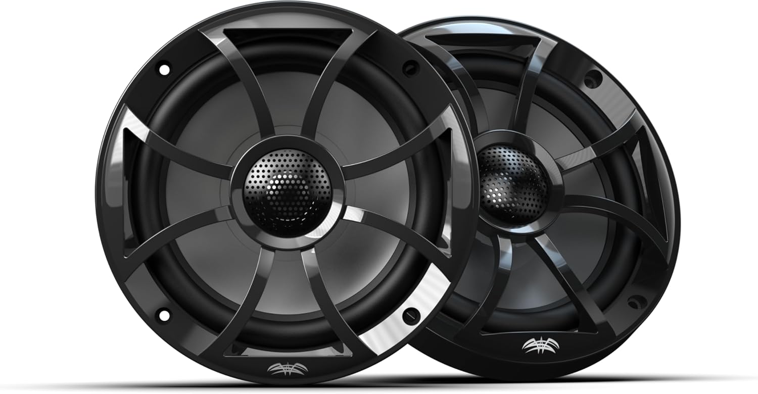 Wet Sounds | Recon 6-BG | High Output Component Style 6.5" Marine Coaxial Speakers with Black Grille