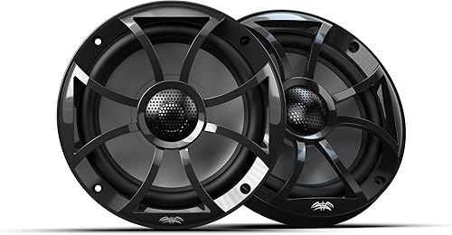 Wet Sounds  Recon 6-BG  Altavoces coaxiales marinos de alto rendimiento estilo componente de 6.5" con rejilla negra