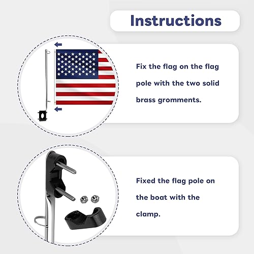 Miniatura 3 de Mástil de bandera de barco de acero inoxidable para montaje en riel a prueba de herrumbre para barcos marinos yates