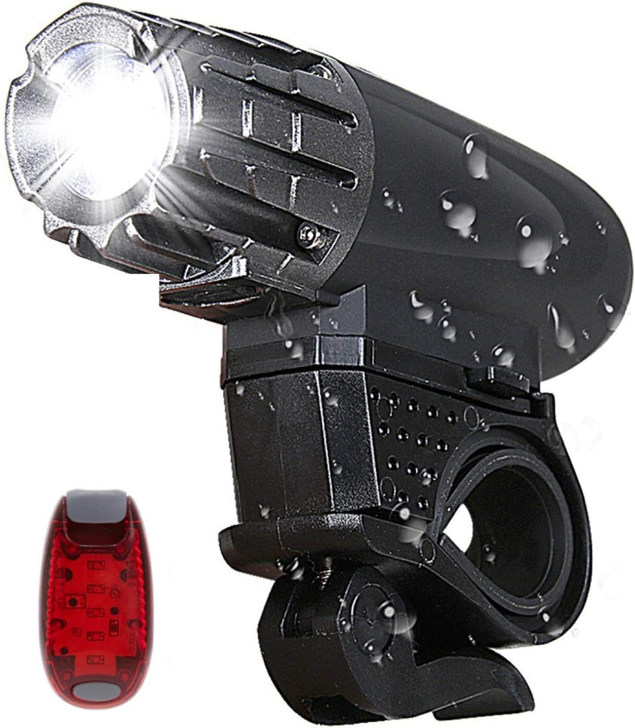 Uniavo USB Rechargeable Waterproof Cycle Light, High 350 Lumens Super Bright Headlight, Free Tail LAMP, LED Front and Rear Lights Combo