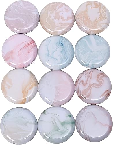 Rarapop Paquete de 12 latas redondas vacías para velas, latas pequeñas de viaje, contenedor recargable de 1 onza para vela, bálsamo labial,