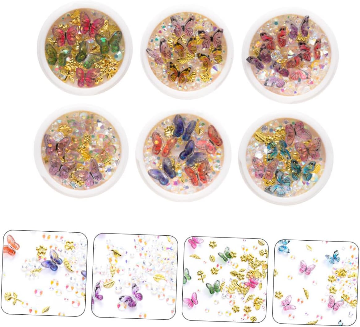Gatuida Butterflies Nail Sequins of Rhinestone Nail Art Charms for Manicure Decoration Styles