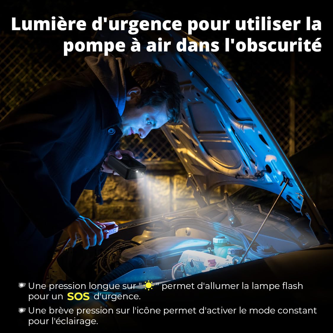 Oasser Gonfleur Pneus Voiture sans Fil Mini Compresseur à Air Portatif 150 PSI (10,3 Bar) Inflation Rapide Cylindre 17 mm Type-C USB Charge avec Tuyau de 30 cm et Sac de Rangement