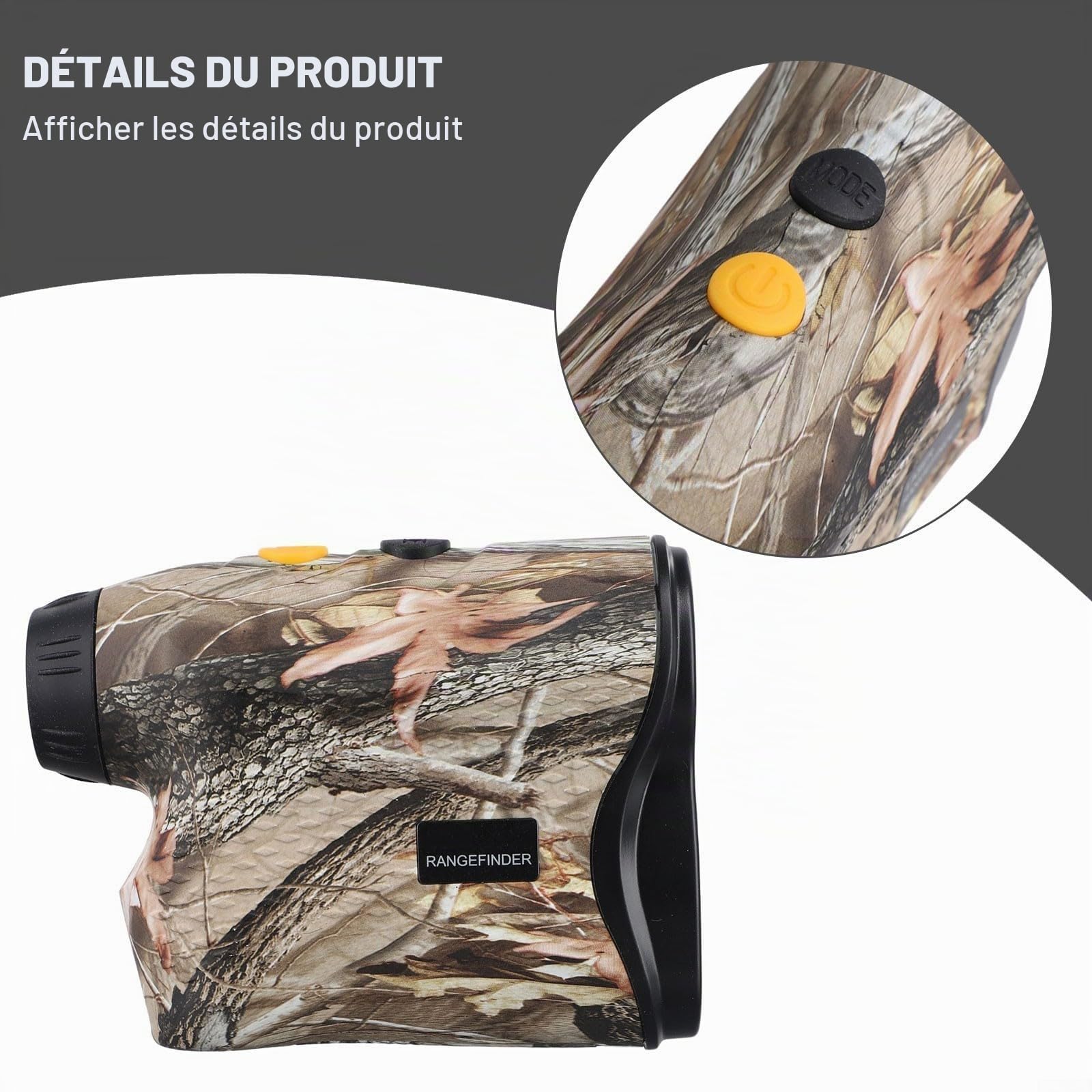 Zilimontt Télémètre numérique de golf 500 m - Télémètre de chasse - Télémètre de chasse numérique - Télescope monoculaire - Camouflage