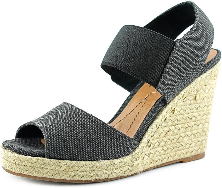 Madeline Girl Women's Meryl Wedge Sandal,Black Textile,US 8.5 M