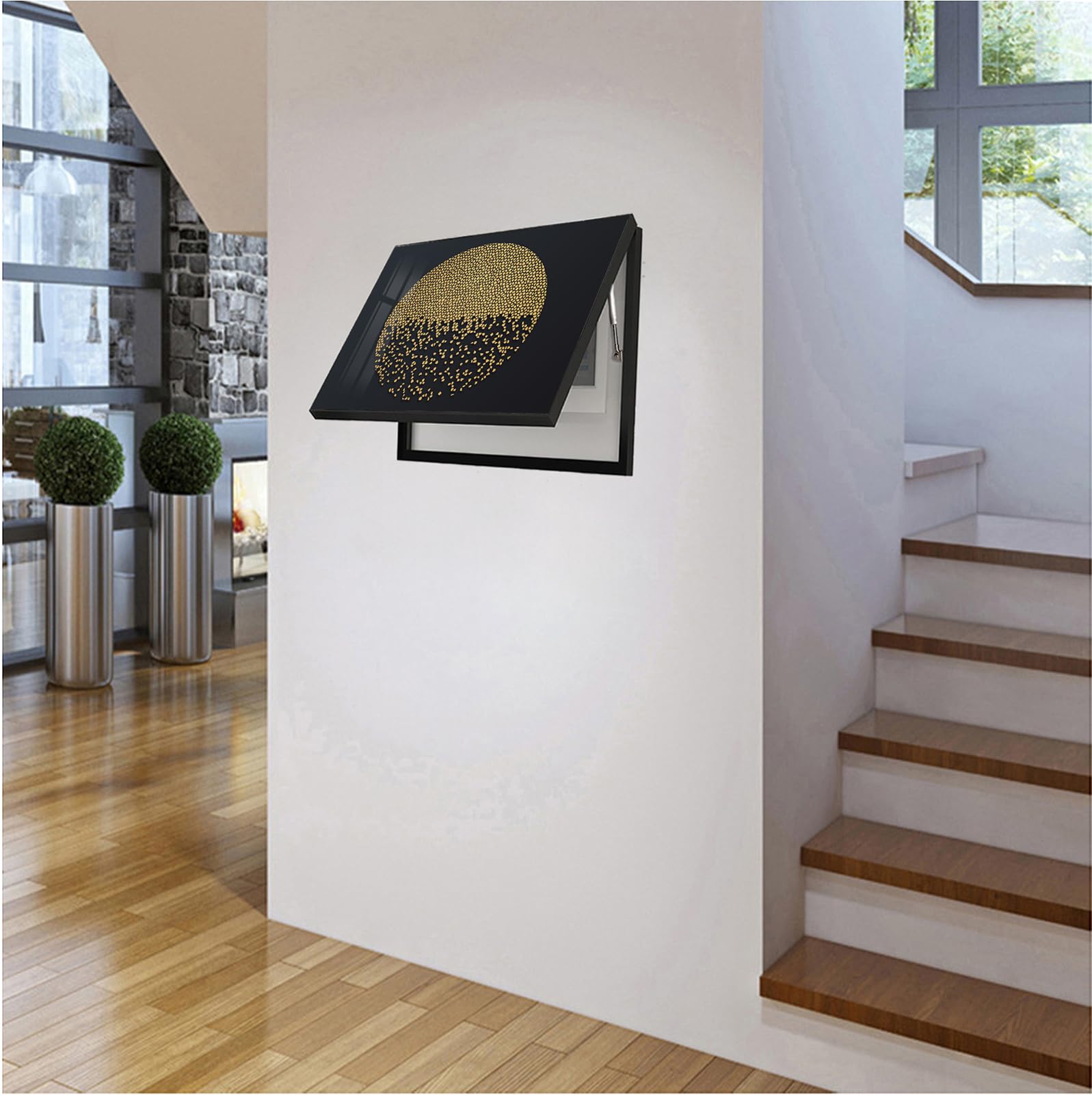 Generico Scatola per Contatore Elettrico Impermeabile Copertura Decorativa per Contatore Elettrico Nascondi Scatola dei Fusibili Semplice Scatola Contatore per Soggiorno,012,50 * 40cm
