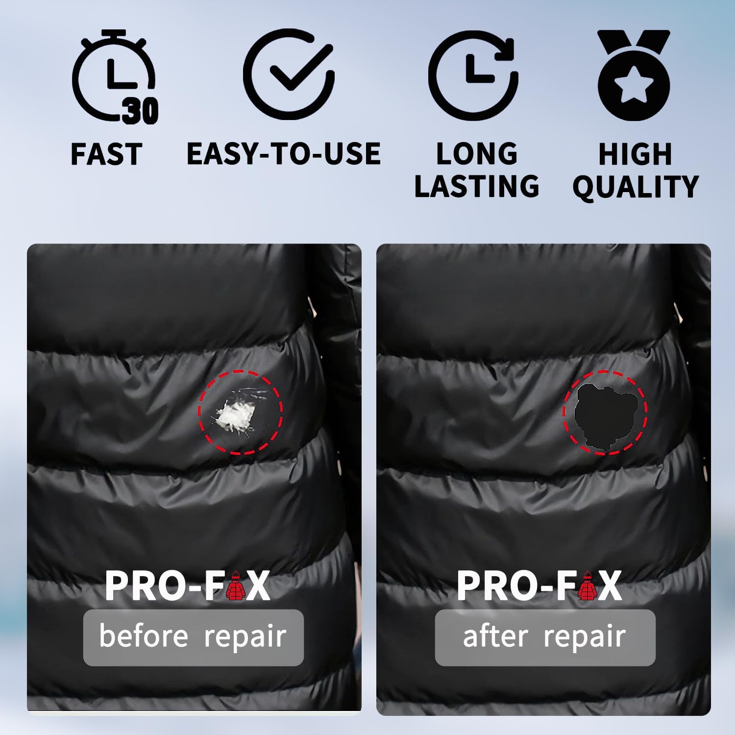 8PCS Down Jacket Repair Patches, Self Adhesive Fabric Repair Patches for Jackets, Clothes, Down Jacket, Waterproof Round Oval Stick on Tape for Coat Clothing Tent Sleeping Bags Ski Pants Holes 1