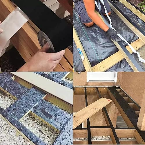 Miniatura 6 de EGEN Cinta de viguetas de cubierta de 6 pulgadas x 50 pies, cinta de butilo intermitente, cinta de vigueta para cubierta para vigas de cubierta y