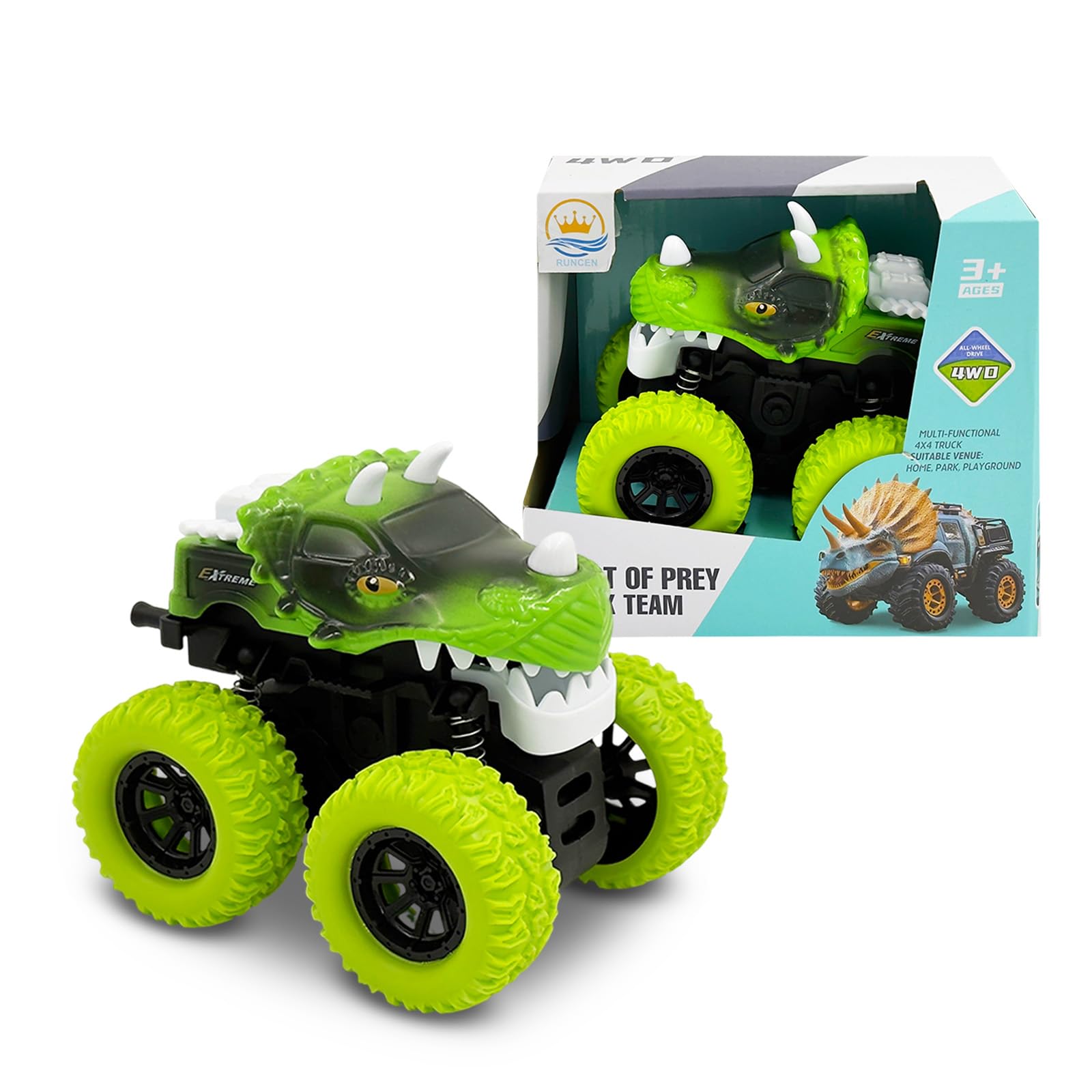 Kitzomi 4WD Monster Truck Toy for Toddler 3-6 Boy Girl