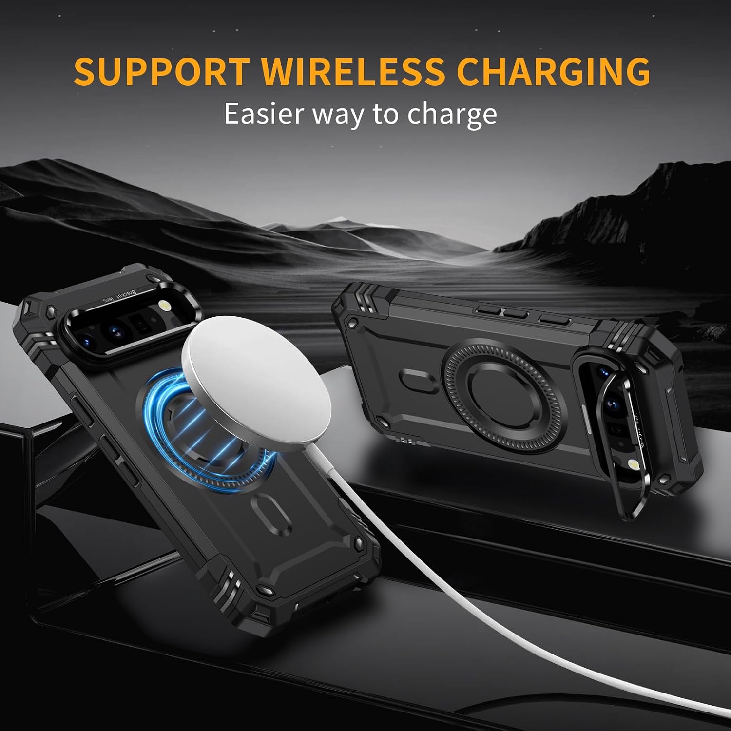 for Google Pixel 9 Pro XL Case [Compatible with Magsafe] [15 FT Military Grade Drop Protection] with Screen Protector & Lens Protector Shockproof Case for Pixel 9 Pro XL(J Black) thumbnail
