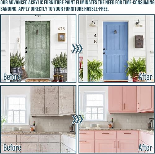 Miniatura 5 de Pintura de madera para muebles (32 onzas). Kit de pintura de muebles todo en uno para todo tipo de muebles, puertas, armarios, mesas de madera. A