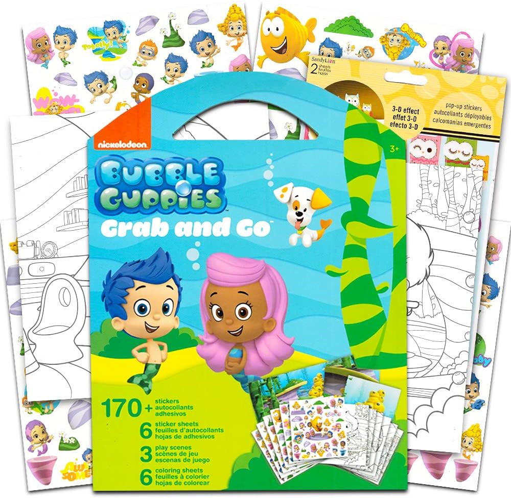 Bubble Guppies Sticker Coloring Activity Set Bundled with Specialty Separately Licensed GWW Reward Sticker
