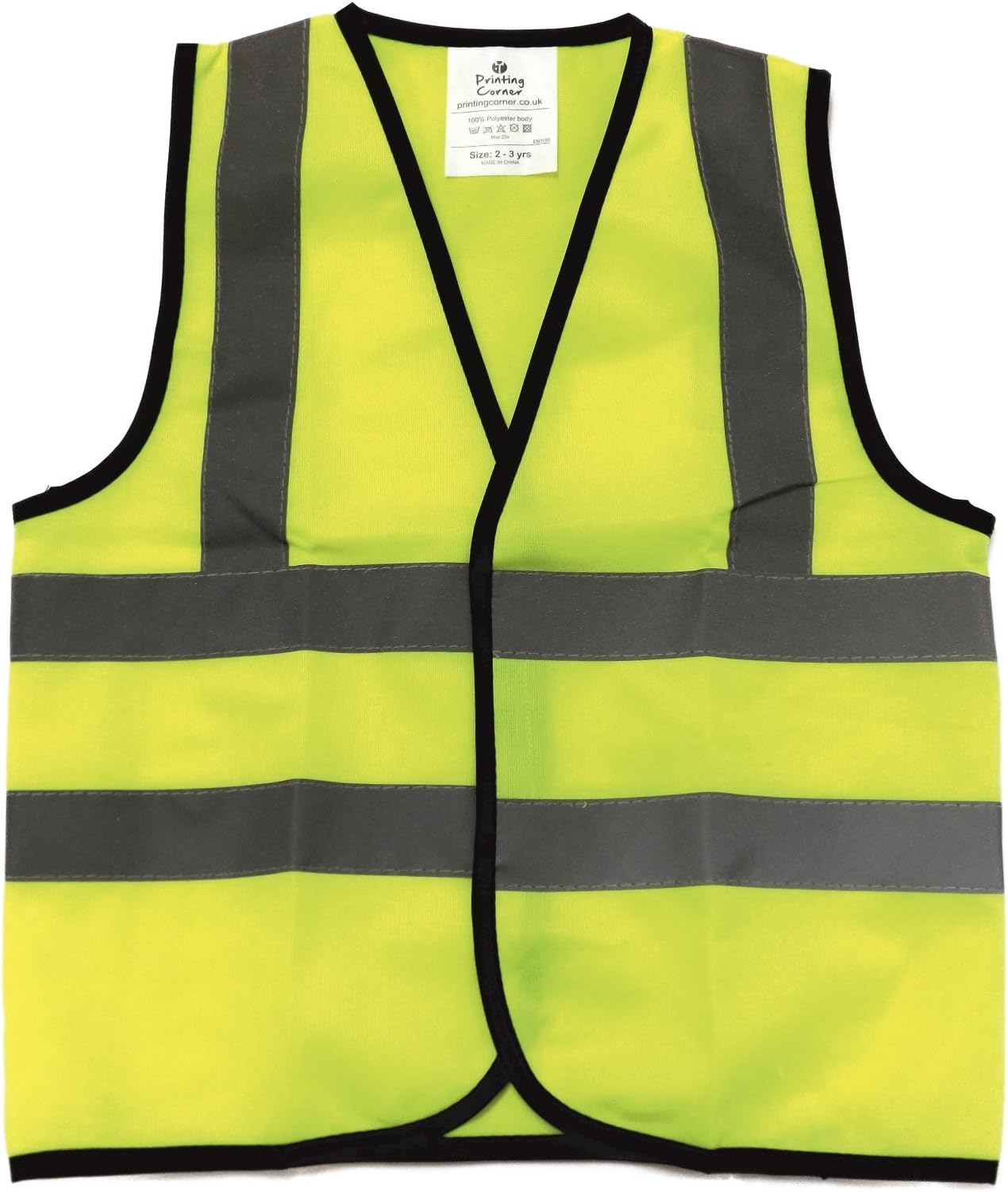 Kids High Visibility Hi Viz Safety Vest Top Hi Vis Baby Toddler Waistcoat Childrens Yellow Reflective vest (1, 2-3 Years)