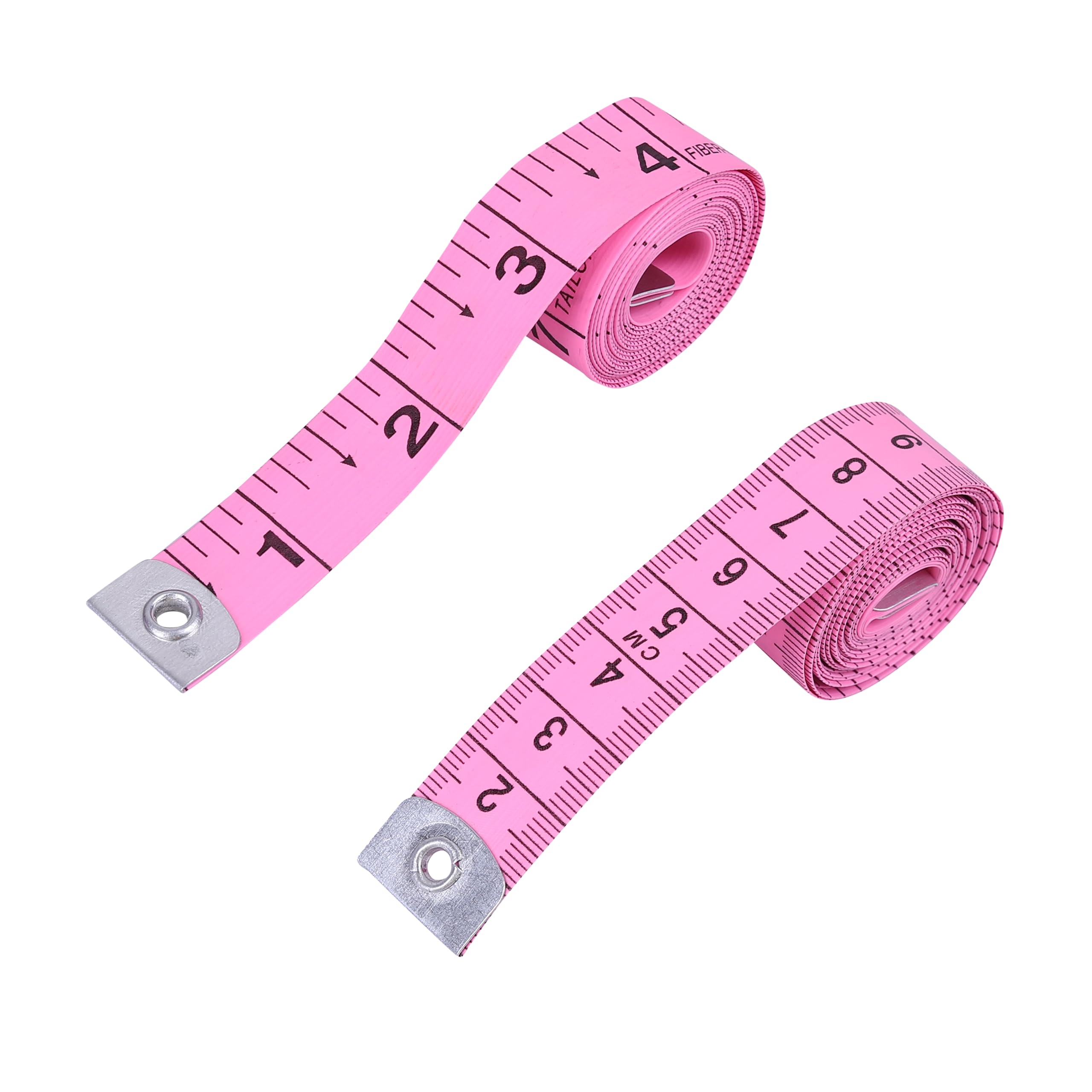 Bureaucrat Body Measuring Tape for Tailoring & Fitness | 150 cm / 60 Inch Dual Scale (cm & inch) | Flexible Fiberglass Cloth Measuring Tape for Sewing, Gym & Home Use (Pink,Pack of 5) 2