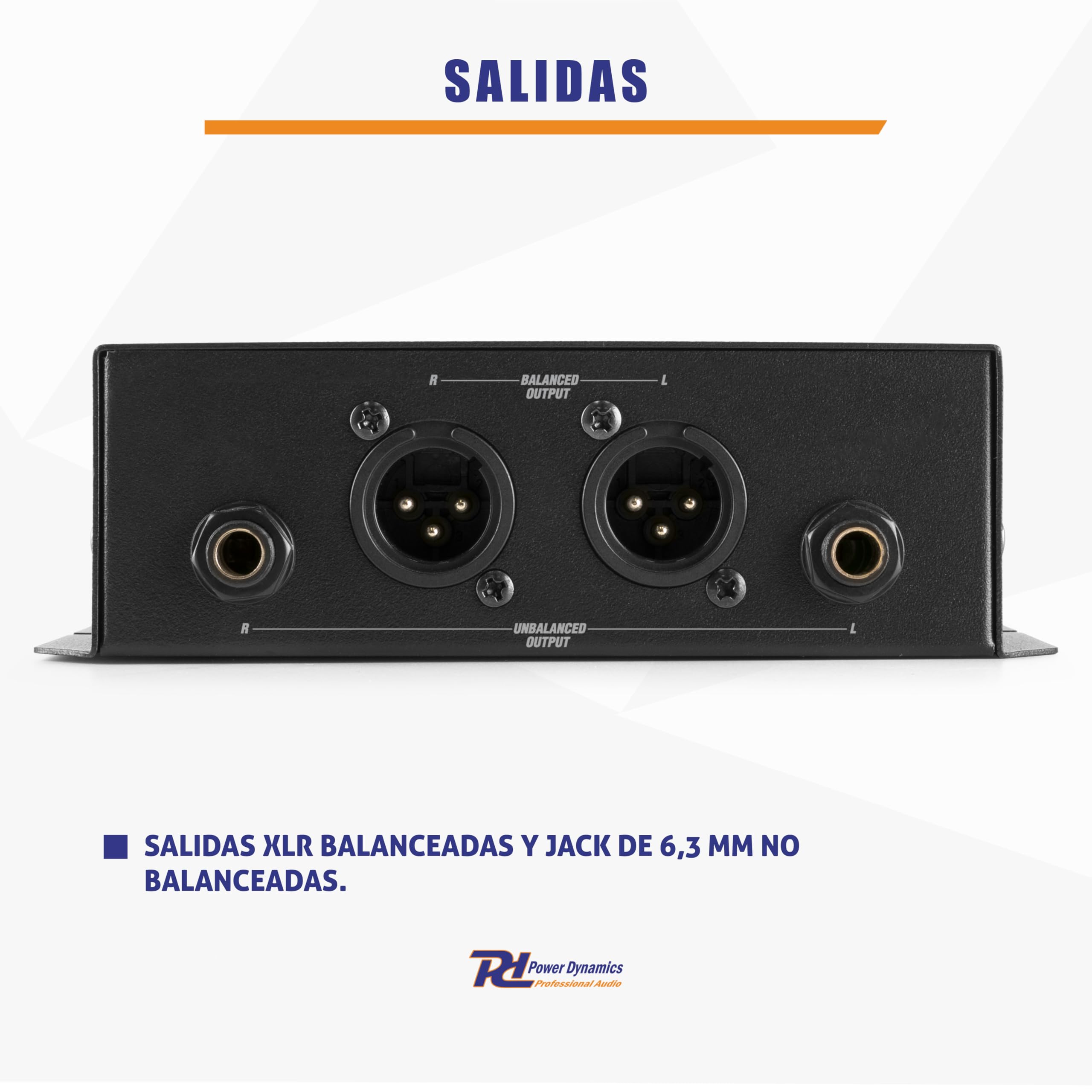 Power Dynamics PDX40 Adaptador Bluetooth estéreo, Receptor de Audio inalámbrico para Sistema estéreo, tecnología BT 5.0, 30m de Alcance, Salida XLR, Entrada Jack 6.3, Receptor Bluetooth - Negro