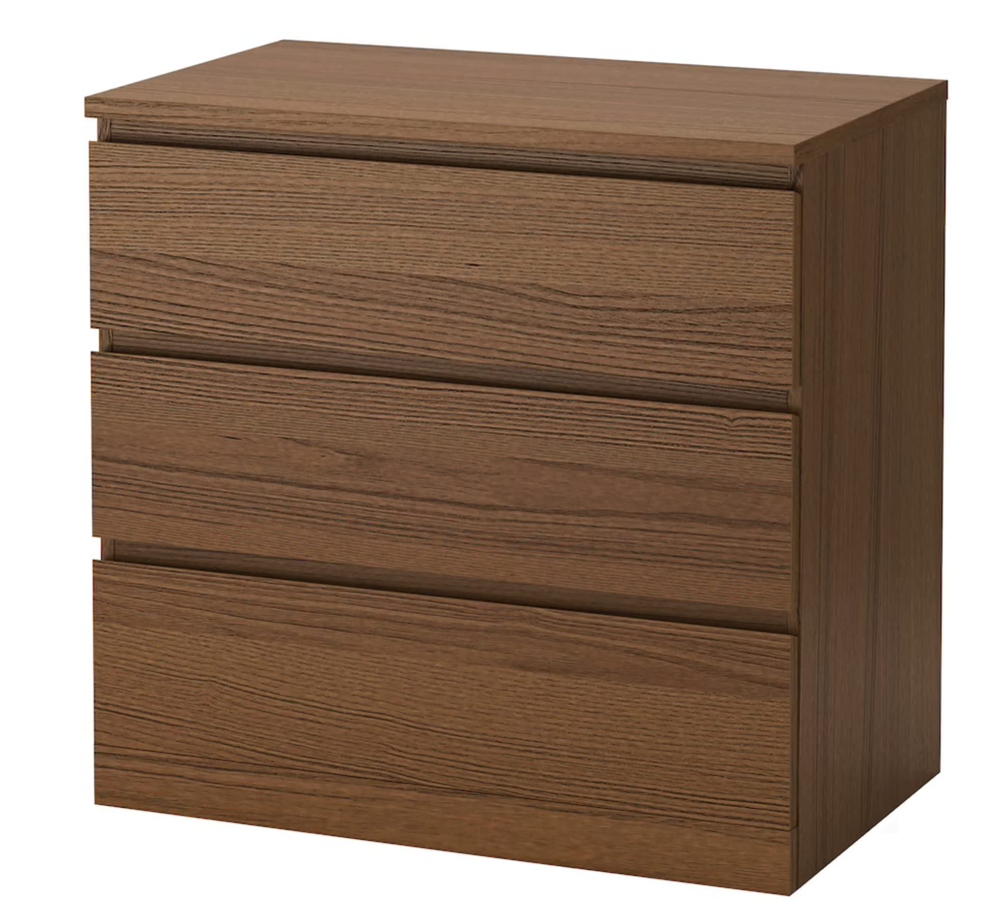 1CLIQKART MALM Chest of 3 Drawers, Brown Stained ash veneer80x78 cm (31 1/2x30 3/4 ")-image-43